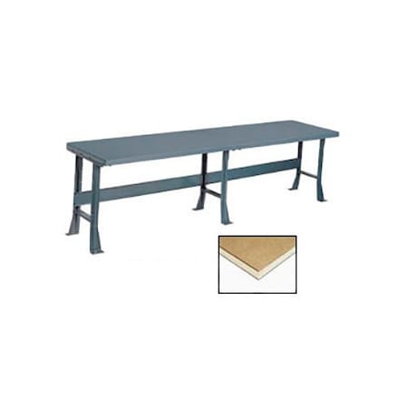 Global Industrial Production Workbench w/ Shop Top Square Edge, 144inW x 30inD, Gray 500309